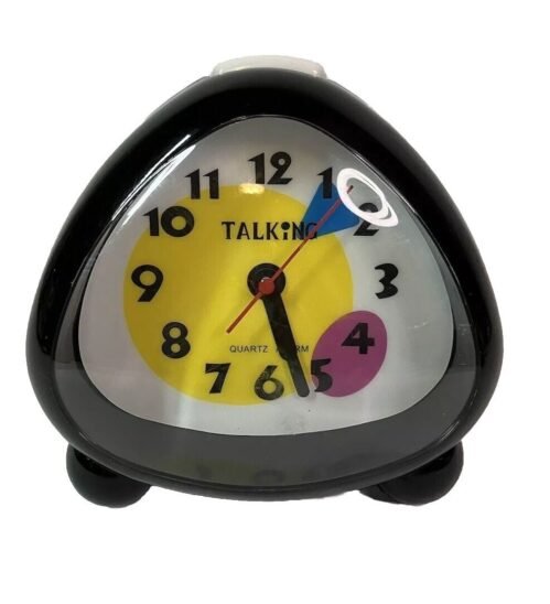 Talking Retro Analog Quartz Alarm Clock 5.5" Battery Black Ultmost UT6682
