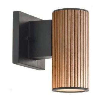 Tambo 11 in. 1-Light Weathered Brass Mid-Century Modern Smart Home Enabled Wall...