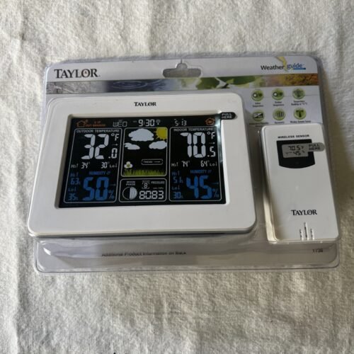 Taylor Wireless Digital Deluxe Color Weather Station Forecaster White