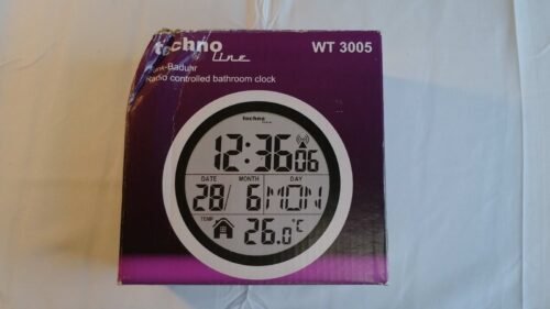 Technoline WT3005 Digital bathroom radio clock, plastic, silver, Ø 147 x 79 mm