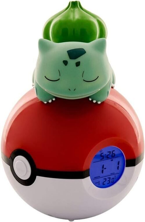TEKNOFUN 811367 Bulbasaur Pokemon Radio FM Alarm Clock - RedWhite
