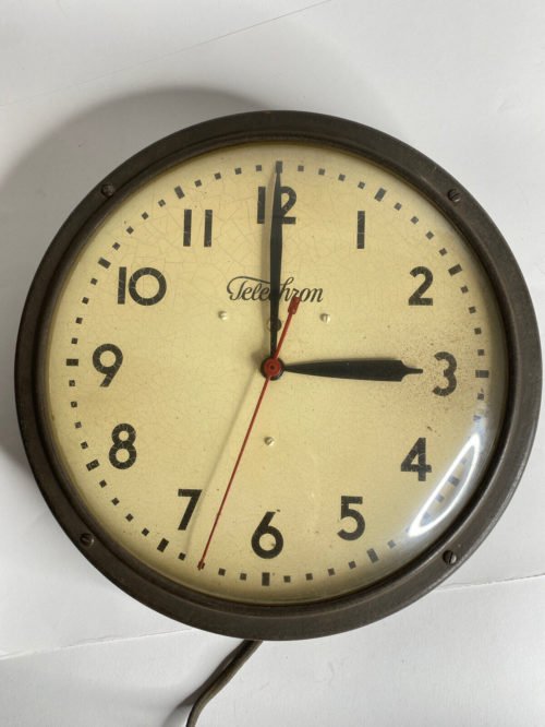 Telechron Commercial 12" Wall Clock School US Navy Clock 1950s