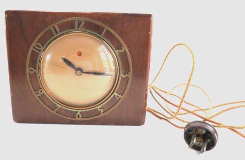 Telechron Vintage Wooden Electric Mantle Clock Art Deco