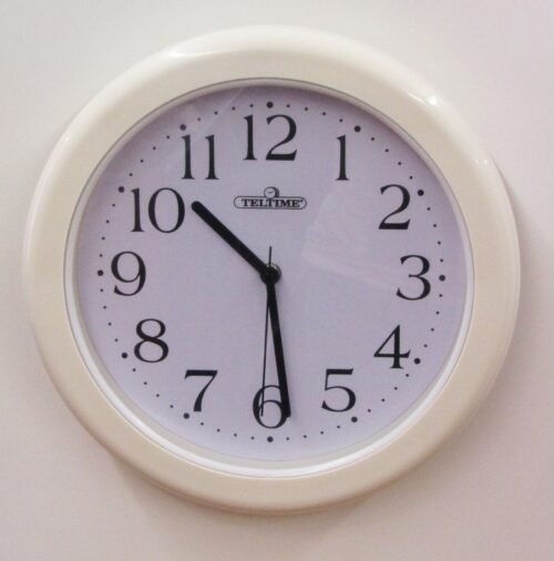 TELETIME 12" WALL CLOCK WATER RESISTANT FOR BATHROOM, KITCHEN C-97165W