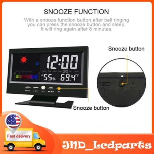 Temperature Calendar Large Number Number LED Digital Alarm Clock Electronic
