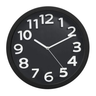 Tempus 13 in. Black Silent Sweep Wall Clock