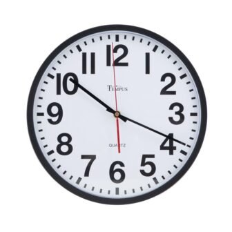 Tempus 13 in. Black Wall Clock