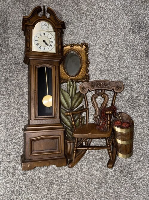 Tempus Fugit Wall Clock With Burwood Mechanicism 1970s Vintage Chair Sewing