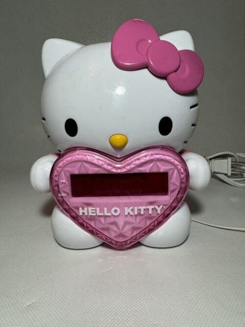 TESTED Hello Kitty Digital AM/FM Ceiling Projection Alarm Clock Radio KT2064 Bow