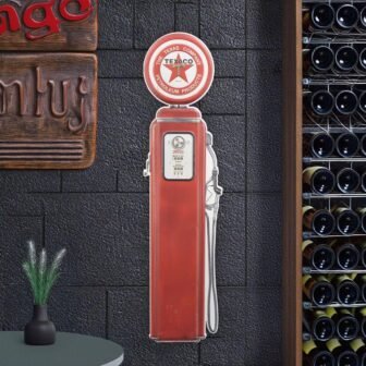 Texaco Oil Vintage Gas Pump Metal Sign-Retro Garage Wall Art, Classic Car...