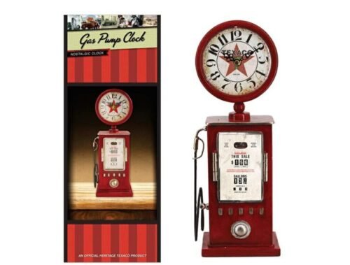 Texaco Retro Look Metal Gas Pump Clock