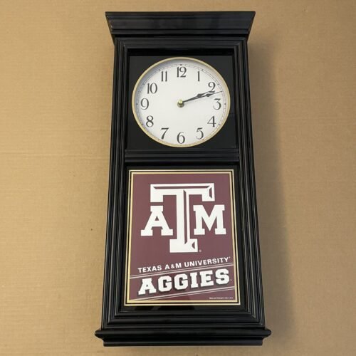 Texas A&M Aggies Wall Clock College Battery Powered University 27" X 12" X 6"
