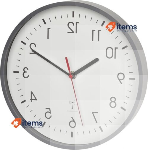 TFA Dostmann Analog Radio Wall Clock, 60.3550.10, Highest Accuracy Grey