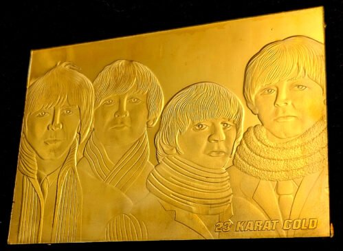 THE BEATLES 23k GOLD TRADING CARD FOR SALE ALBUM COVER LP 60s Retro Liverpool UK