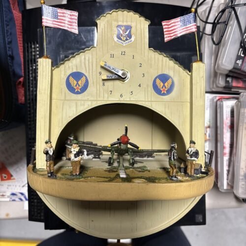 The Bradford Exchange Flying Tiger P-40 Airplane Military Cuckoo Clock As Is