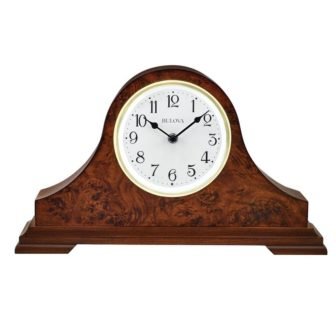 The Chandler lighted table clock in warm walnut finish a solid wood...
