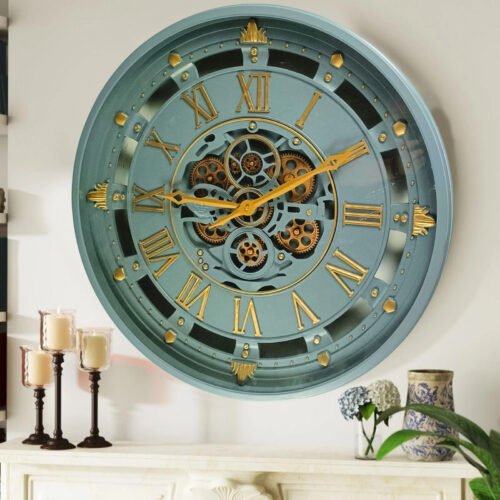 The Gears Clock BELGIUM LINE WALL CLOCK ROUND 26 INCH GREY
