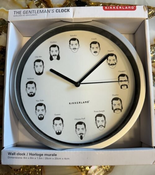 THE GENTLEMAN’S CLOCK KIKKERLAND BEARDS MUSTACHE STYLES NEW BOXED BARBER GIFT ?