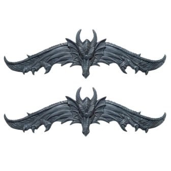 The Hardwick Dragon Novelty Wall Pediment: Set of 2