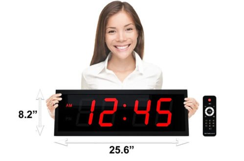 THE HUGE 5″ NUMERALS RED LED CLOCK, New in box, Free shipping