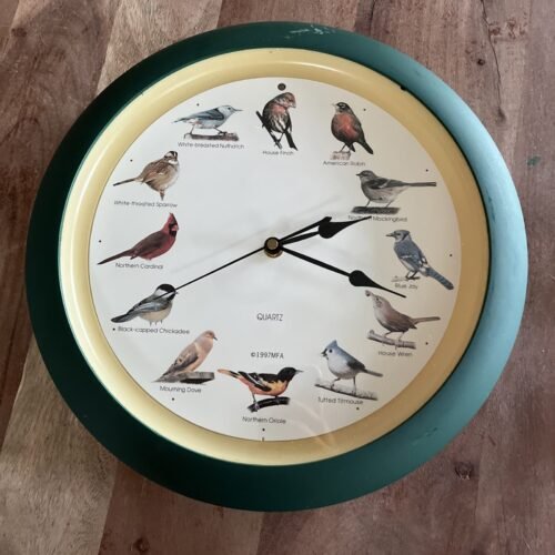 The Original Singing Bird Hanging Wall Sound Clock, 13 Inch, Green Works Great