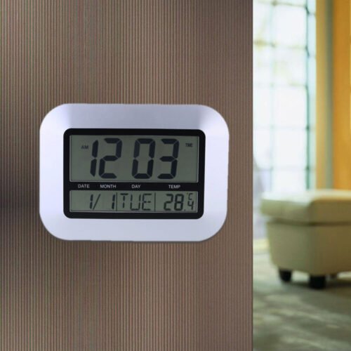 Thermometer House Indoor Table Clocks for Living Room with Calendar