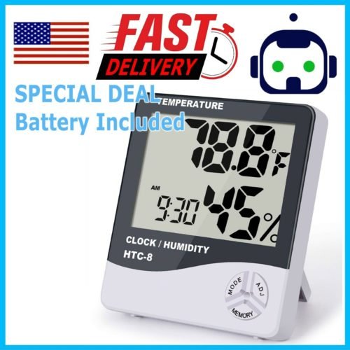 Thermometer Indoor Digital LCD Hygrometer Temperature Humidity Meter Alarm Clock 2
