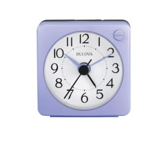 The Violet 2.2 in. travel alarm clock in violet, ultra small with...