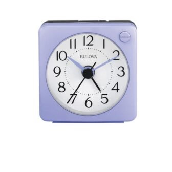 The Violet 2.2 in. travel alarm clock in violet, ultra small with...