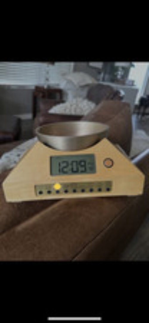 The Zen Timepiece Alarm Clock Now & Zen Brass Bowl & Wood Base Tested & Works