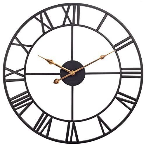 thicker Updated Large Wall Clock 30 Inch Industrial Decorative Roman Numeral W