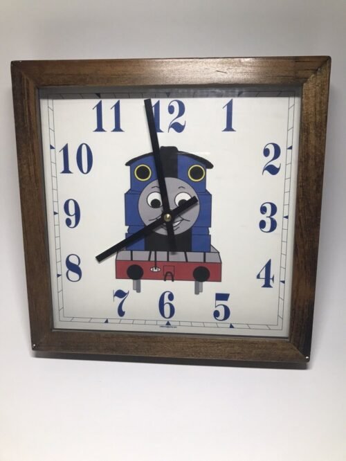 Thomas The Train Wooden Handmade 9x9 Clock Tested Works Kids Decor