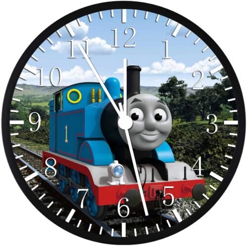 Thomas Train Black Frame Wall Clock Large 12" Glass Face Non-Ticking E140 NEW