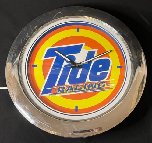 Tide Nascar Racing 16" Circline Fluorescent Wall Clock Works Neon Look Electric