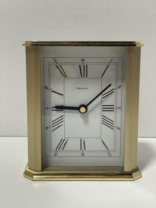 “Tiffany & Co.” Portfolio Quartz Working Brass Desk Clock Made in Germany