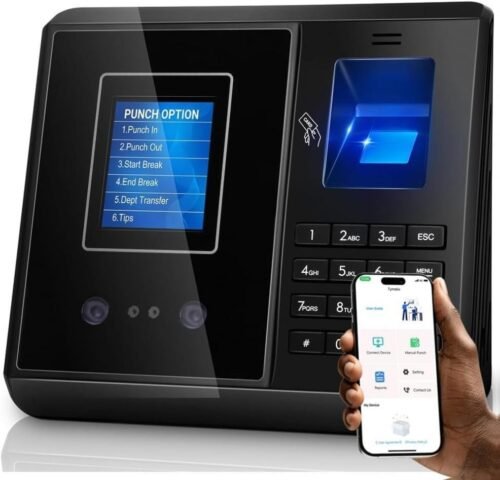 Time Clock for Small Business with App Control, Local Wireless Connection, Face