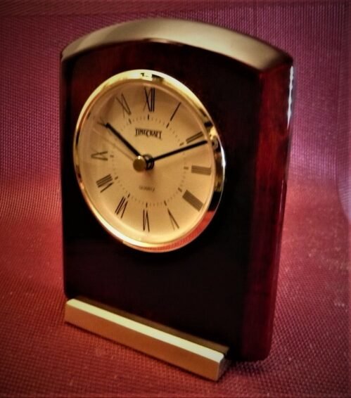 Time Craft BurlwoodTable Clock . Luxury. Brand New