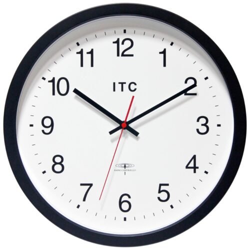 Time Keeper 14 inch Radio-Controlled Black Wall Clock - 14 Black 14 in H x 14 in