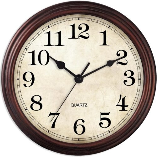 Timeless Elegance, Whisper-Quiet Precision – 9 Inch Silent Wall Clock
