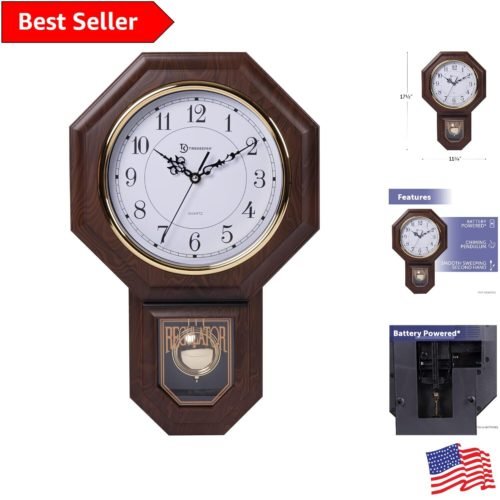 Timeless Regulator Style Quartz Westminster Chime Wall Clock - Elegant Decor