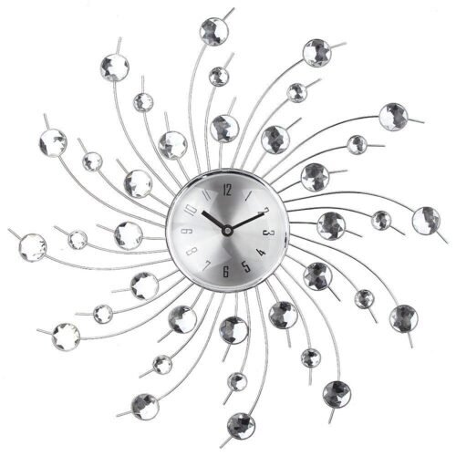 Timelike Modern 3D Crystal Wall Clock - Celebration Decorative Metal Wall Clo...