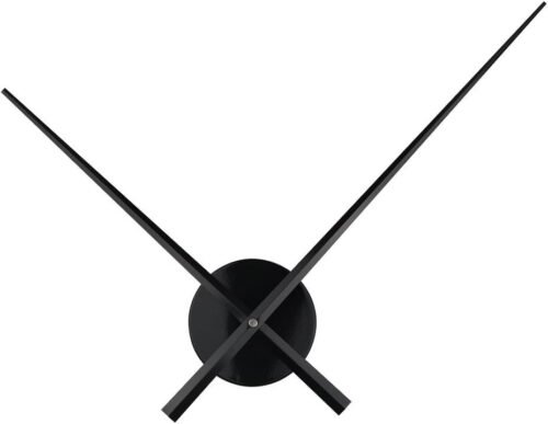Timelike Simple Elegant Glossy Aluminum Wall Clock, Super Long Large Black