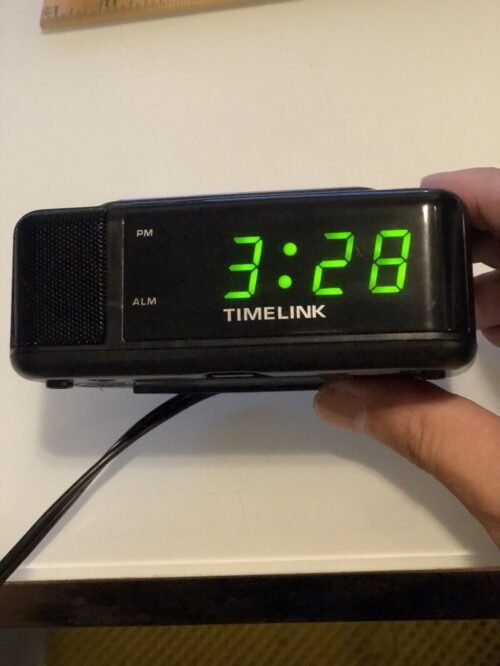 Timelink 88141 digital clock, green LED, soft & loud alarm @c
