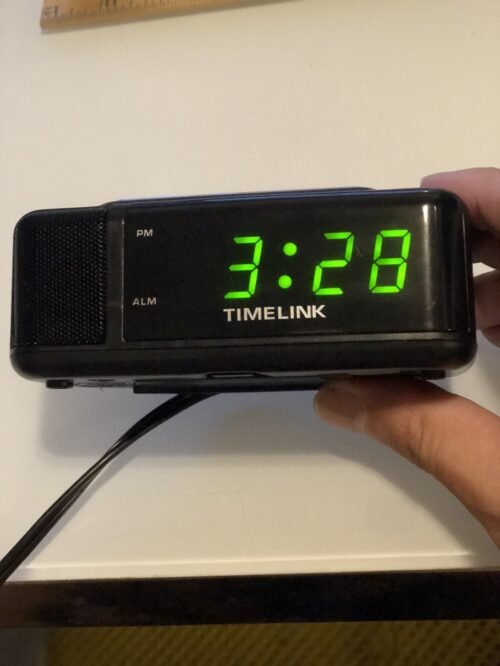 Timelink 88141 Digital Clock, Green LED, Soft & Loud Alarm Read Inside @C