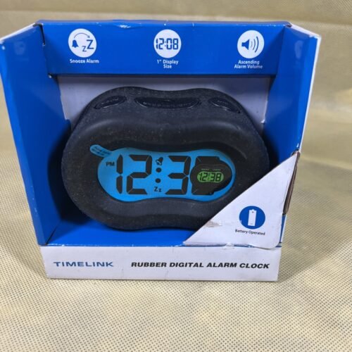 Timelink Smartlight Fashion Rubber Digital Standard Alarm Clock - Black I3
