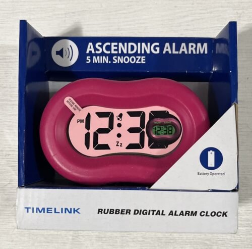 Timelink Smartlight Fashion Rubber Digital Standard Alarm Clock - Pink