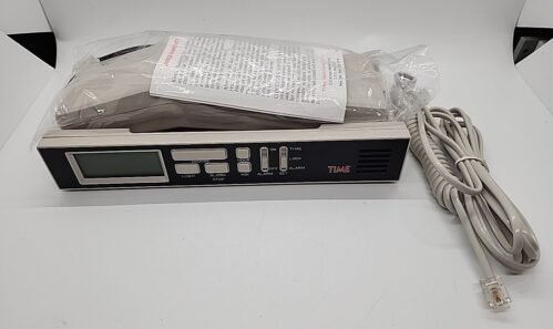 TIME Push Button Corded Telephone Alarm Clock Combo TK-007 Vintage