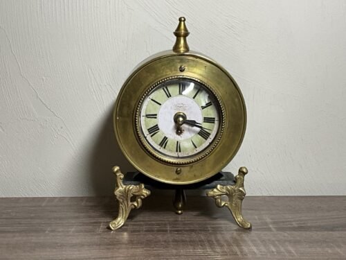 Timeworks Dauphine Brass and Cast Iron Vintage 2000 Desk Shelf Clock WORKS