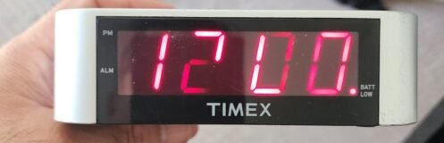Timex Alarm Clock T123S Silver Simple Set LED Display Tested Works