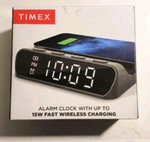 Timex Alarm Clock With 15W Wireless Charging Dock New TW14B. EXv24